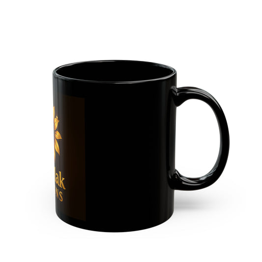 BreMak Logo, Elegant Black Mug with Sunflower Design, Unique Gift for Coffee Lovers, Perfect for Home or Office, Tea Mug for All Occasions, [...]