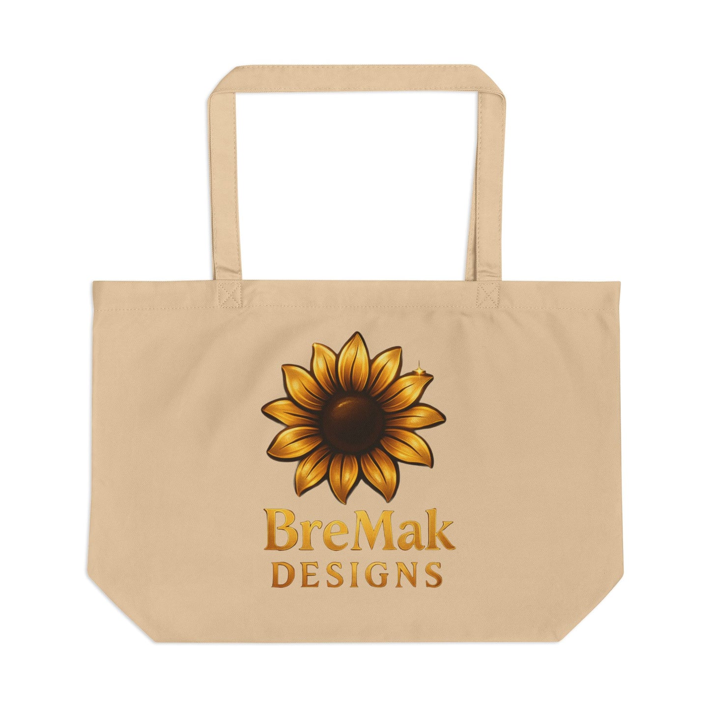 BreMak Logo, Sunflower Eco Tote Bag, Reusable Shopping Bag, Floral Grocery Tote, Sustainable Beach Bag, Gift for Nature Lovers