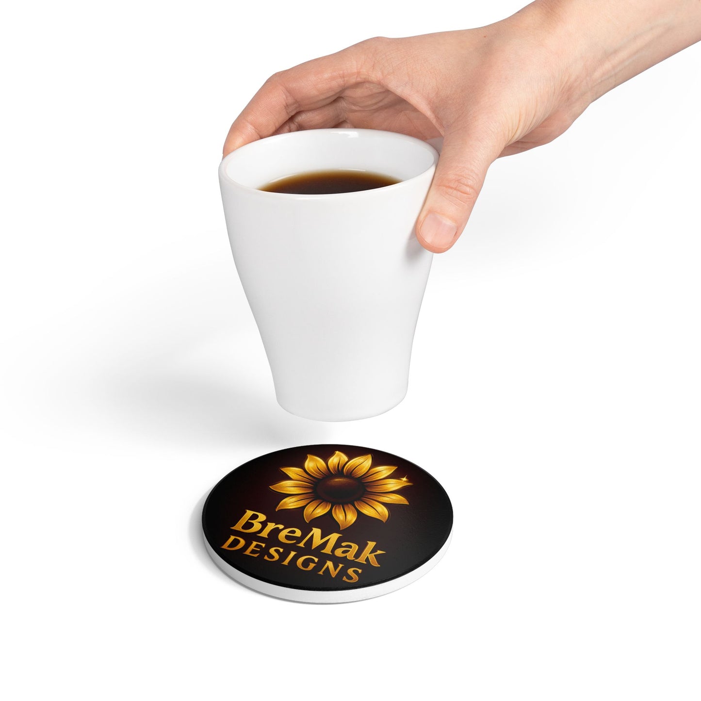 Sunflower Ceramic Coaster, Kitchen Decor, Gift for Garden Lovers, Drinkware Accessory, Home Bar Essentials, Eco-Friendly Home Decor