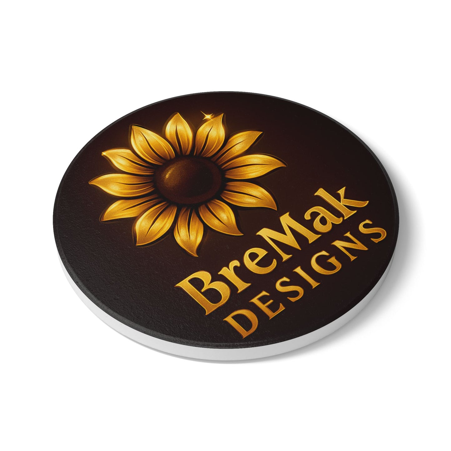 Sunflower Ceramic Coaster, Kitchen Decor, Gift for Garden Lovers, Drinkware Accessory, Home Bar Essentials, Eco-Friendly Home Decor